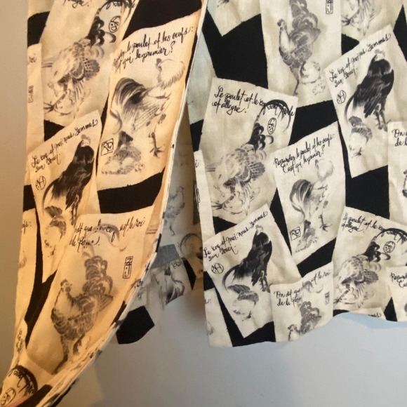 Vintage 90's Sharon Young Women Size 12 Rooster Print Midi Skirt Cottage Farm - Picture 6 of 11